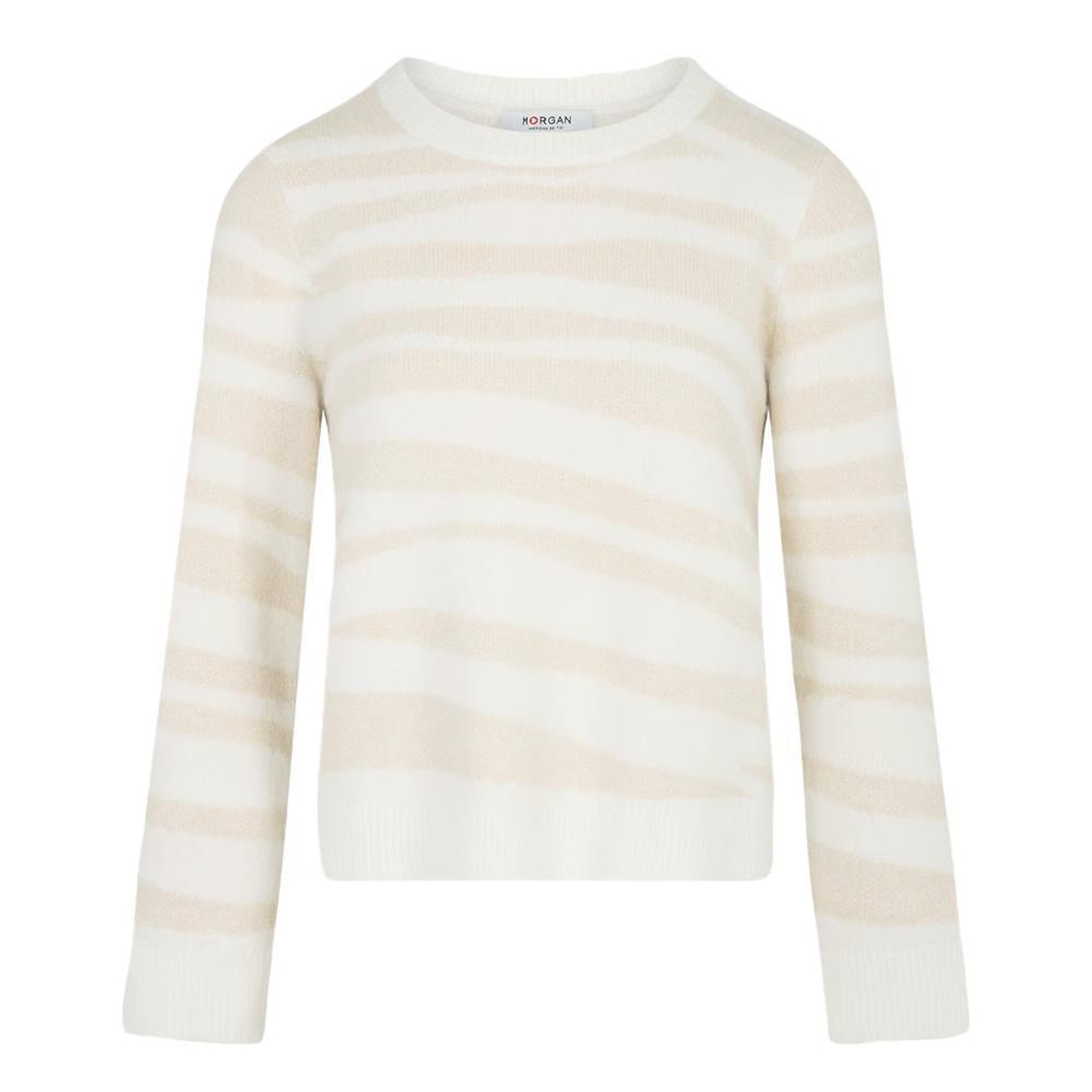 Voir la diapositive 5 : MORGAN Pull Beige/Blanc Femme Morgan MTIGRA