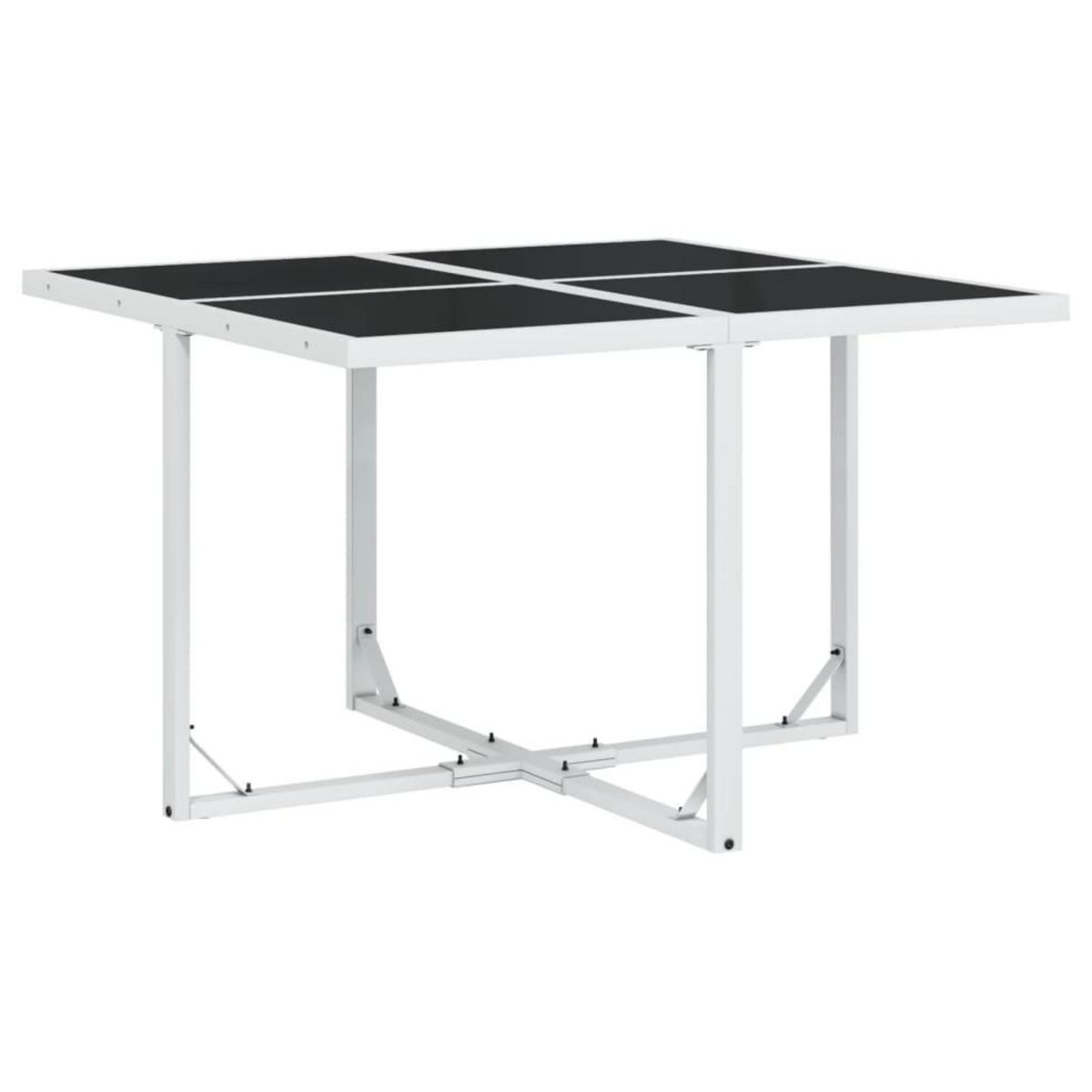 VIDAXL Ensemble a manger de jardin avec coussins 5 pcs blanc textilene