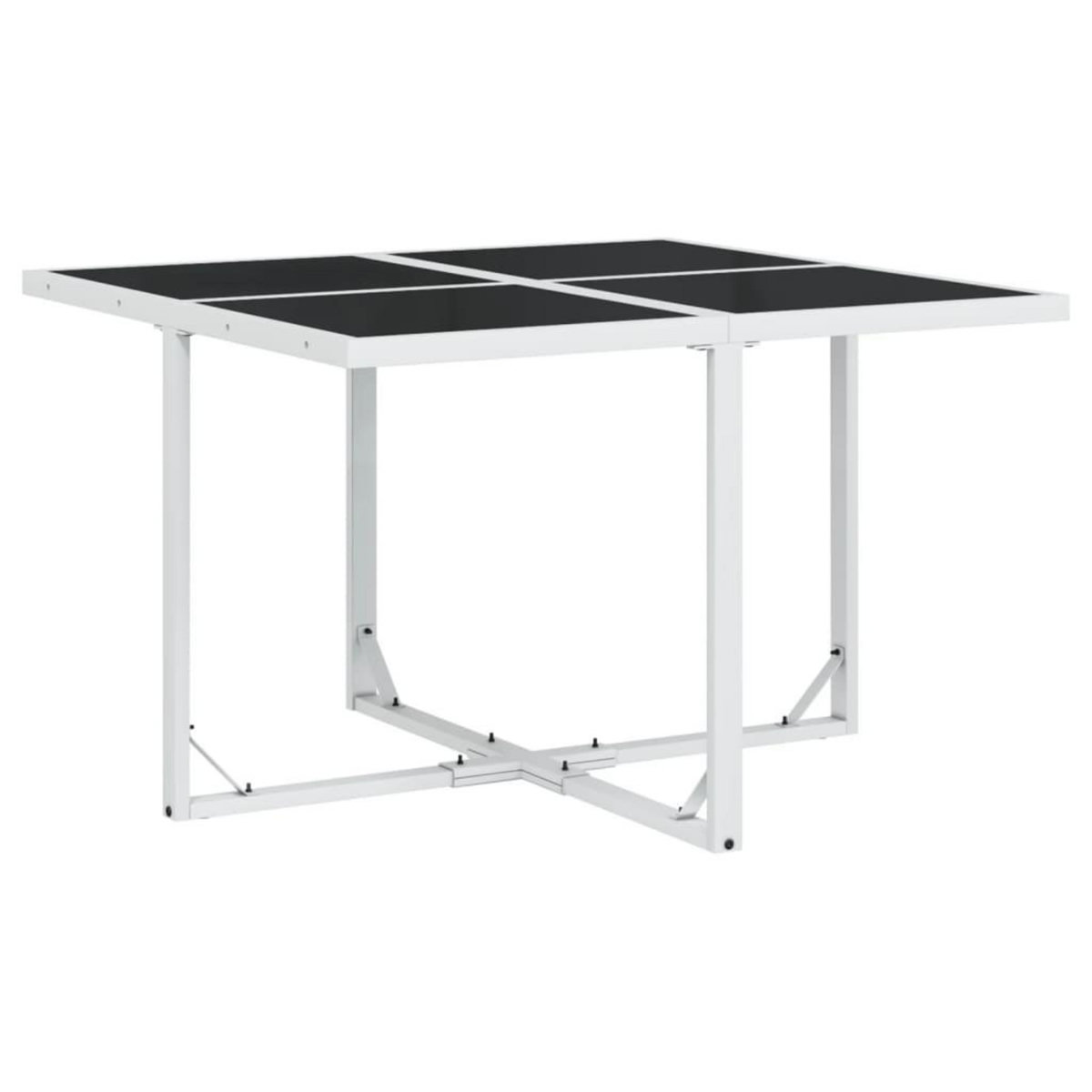 VIDAXL Ensemble a manger de jardin avec coussins 5 pcs blanc textilene