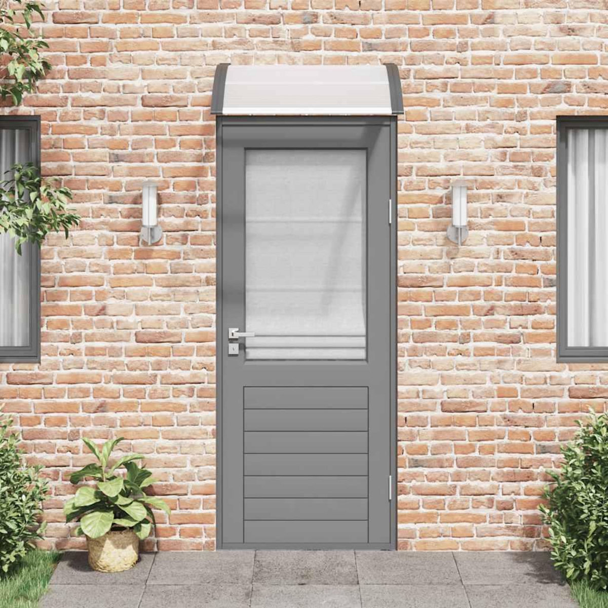 VIDAXL Auvent de porte Noir et transparent 80x75 cm Polycarbonate