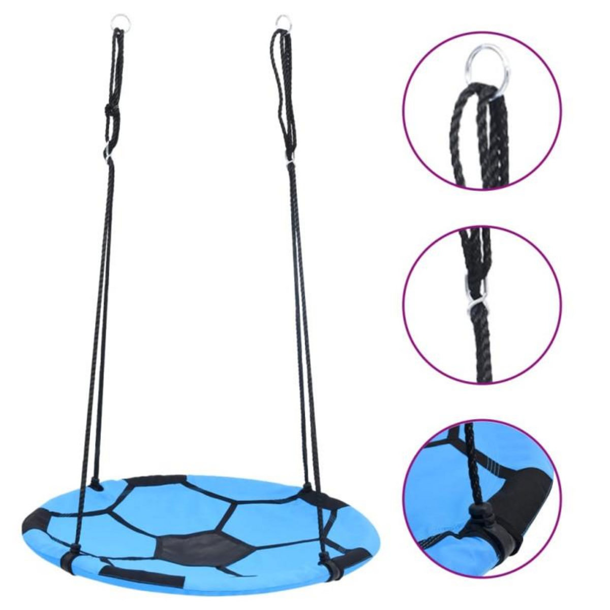 VIDAXL Balançoire nid d oiseau Motif de ballon de foot 100 cm