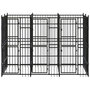 Voir la diapositive 2 : VIDAXL Chenil d'exterieur pour chiens Acier 5,53 m²