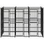 Voir la diapositive 2 : VIDAXL Chenil d'exterieur pour chiens Acier 5,53 m²