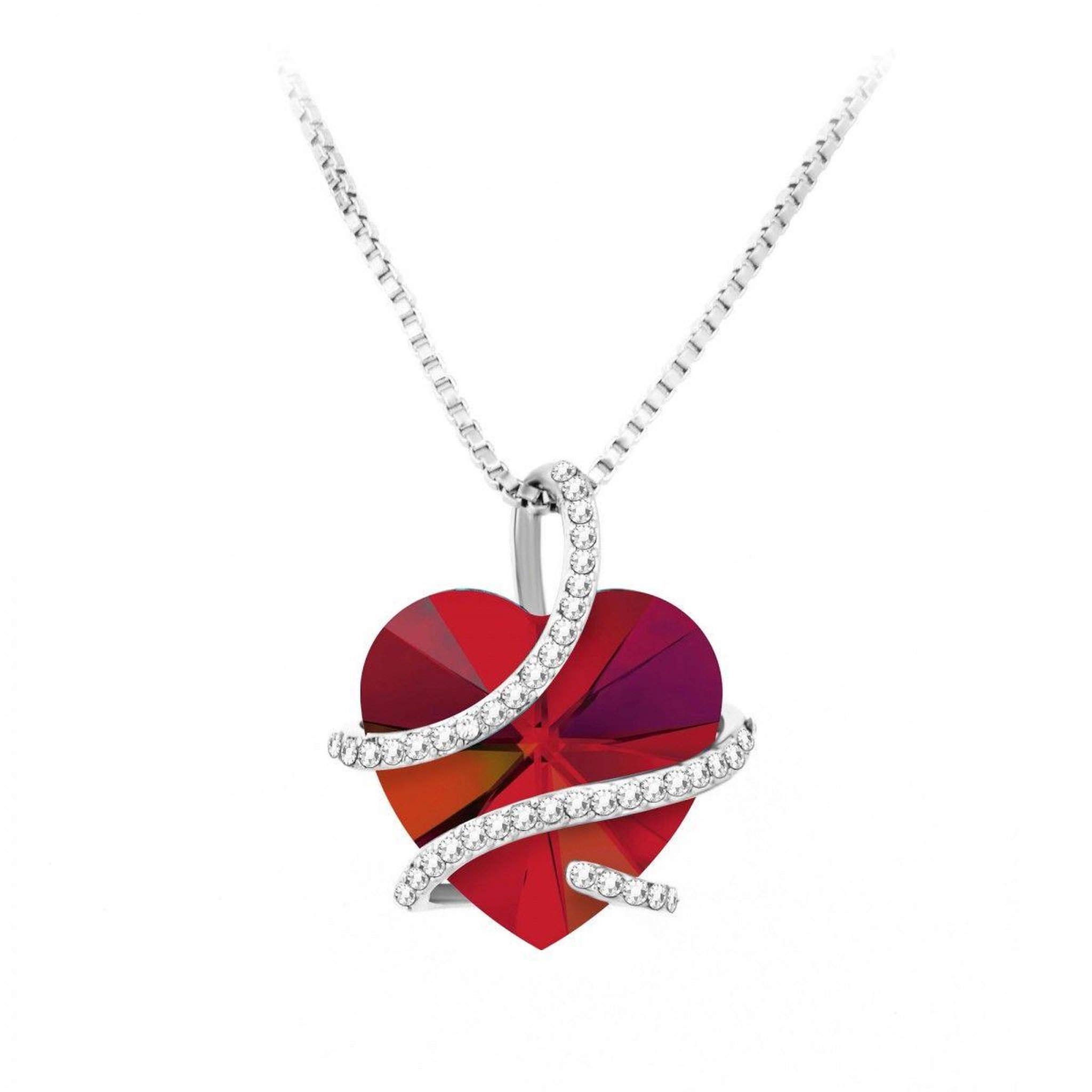 SC CRYSTAL Collier coeur SC Crystal orné de Cristaux scintillants