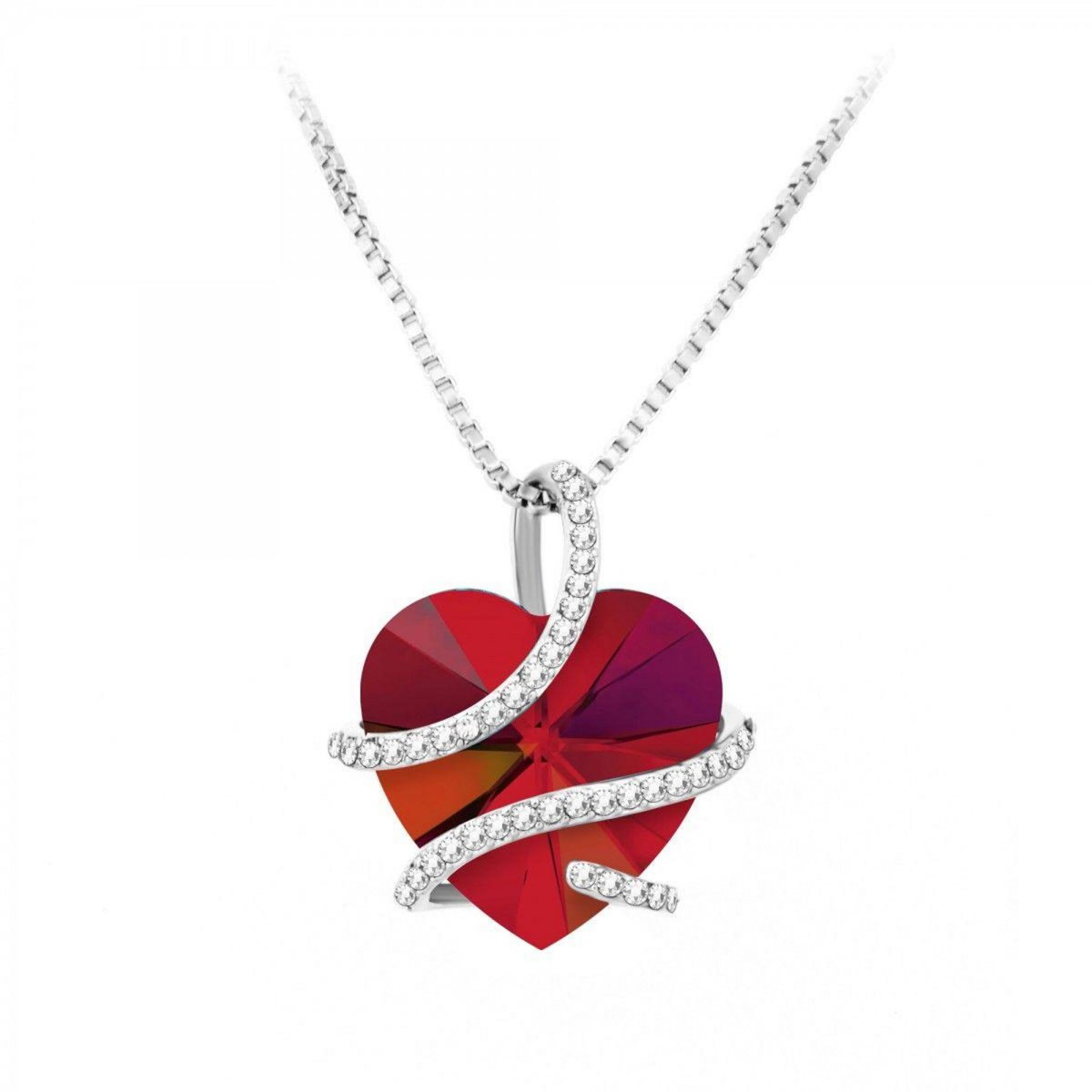 SC CRYSTAL Collier coeur SC Crystal orné de Cristaux scintillants