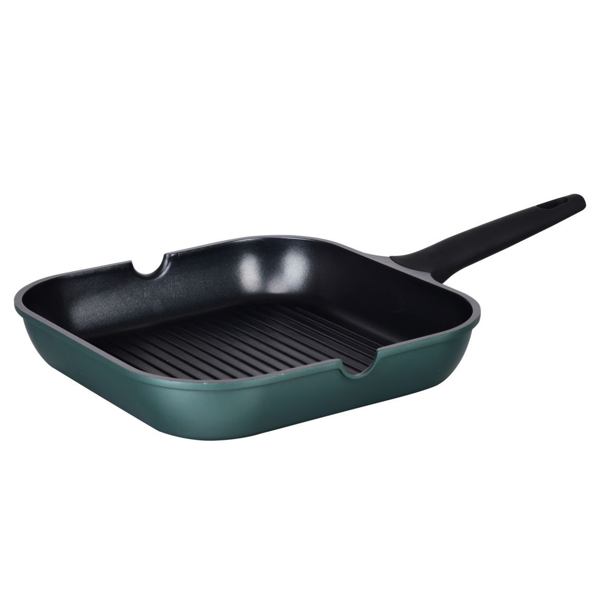 Grill carré 28cm en fonte d'aluminium vert