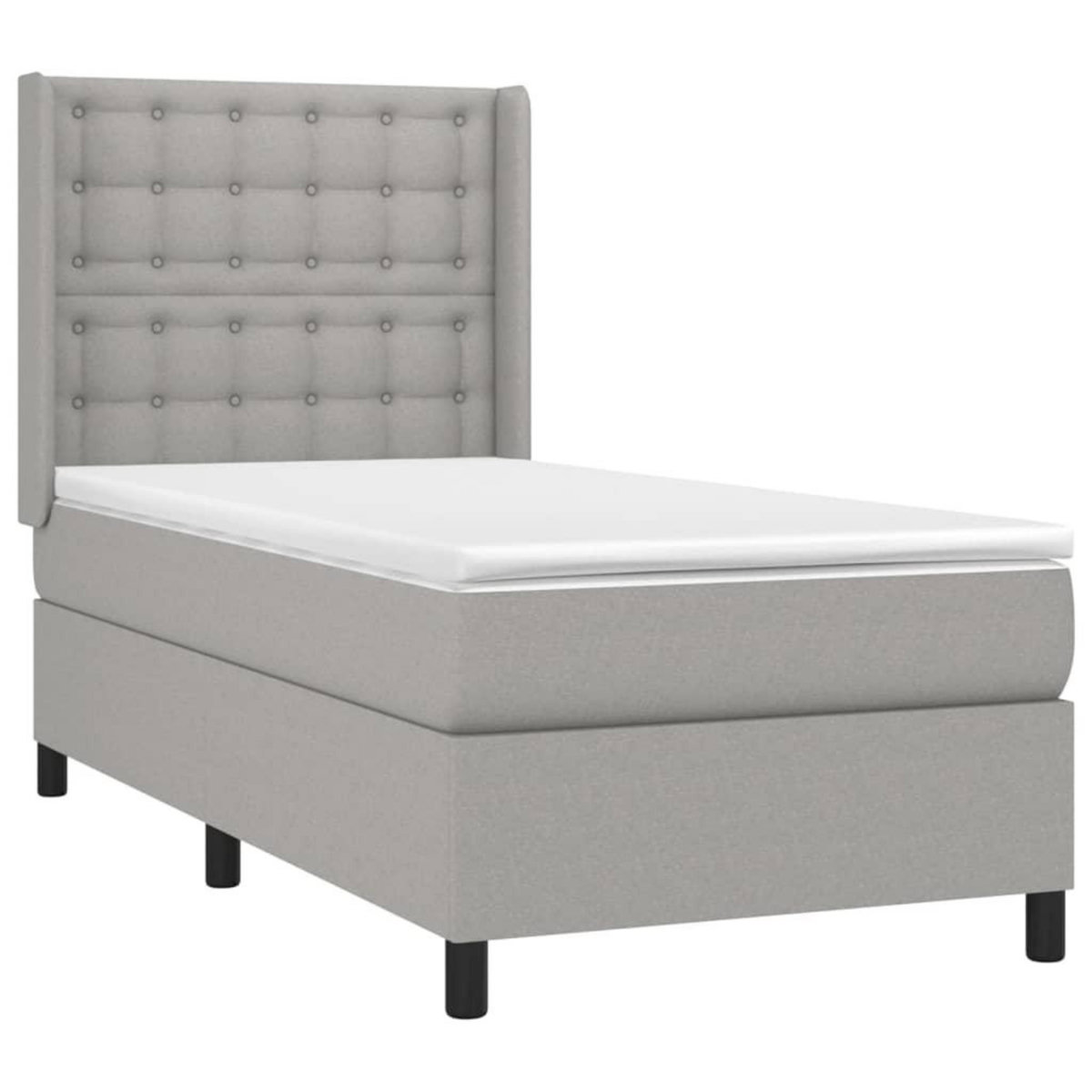 VIDAXL Sommier a lattes de lit avec matelas Gris clair 80x200 cm Tissu