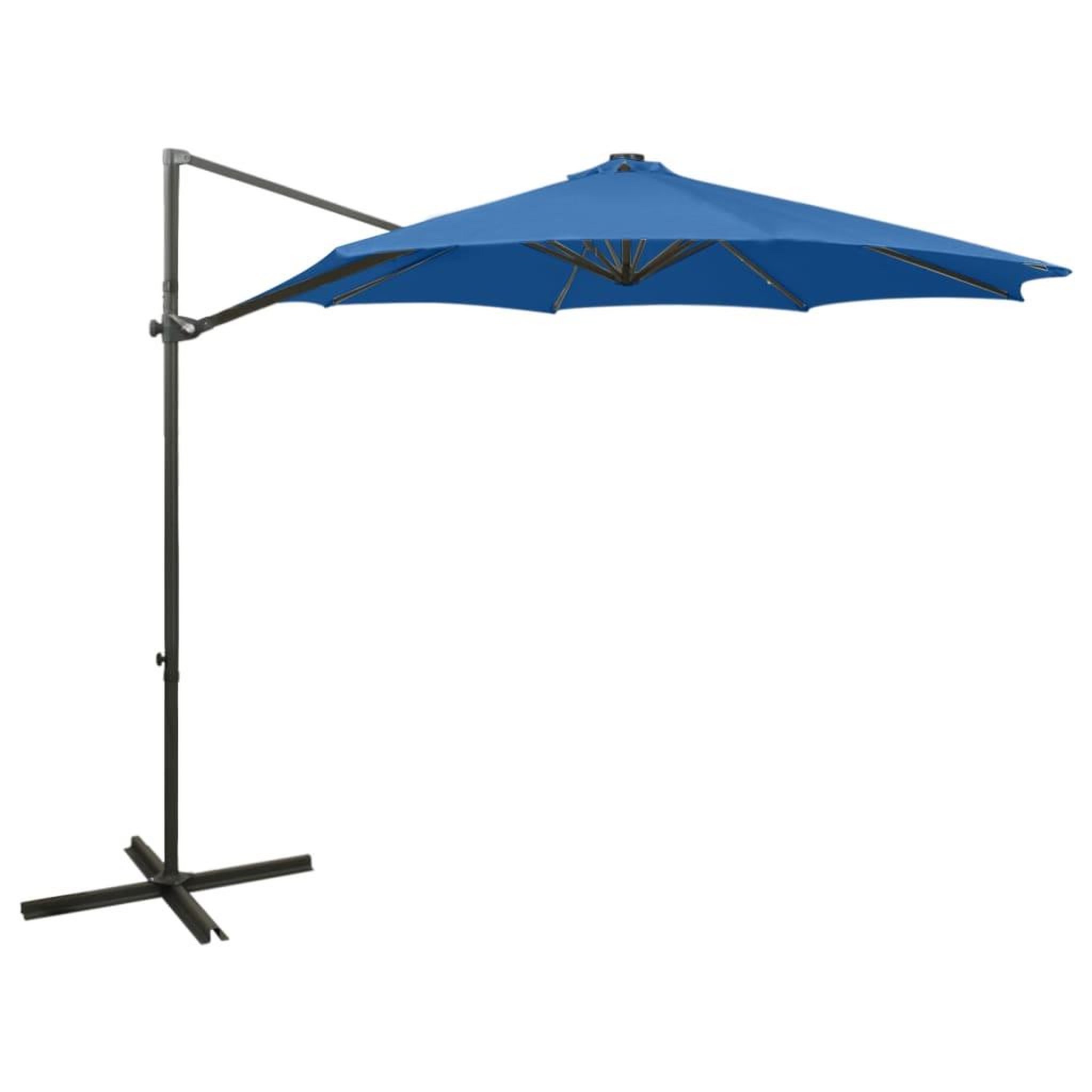 Voir la diapositive 1 : VIDAXL Parasol de jardin en porte-a-faux et mat et lumieres LED