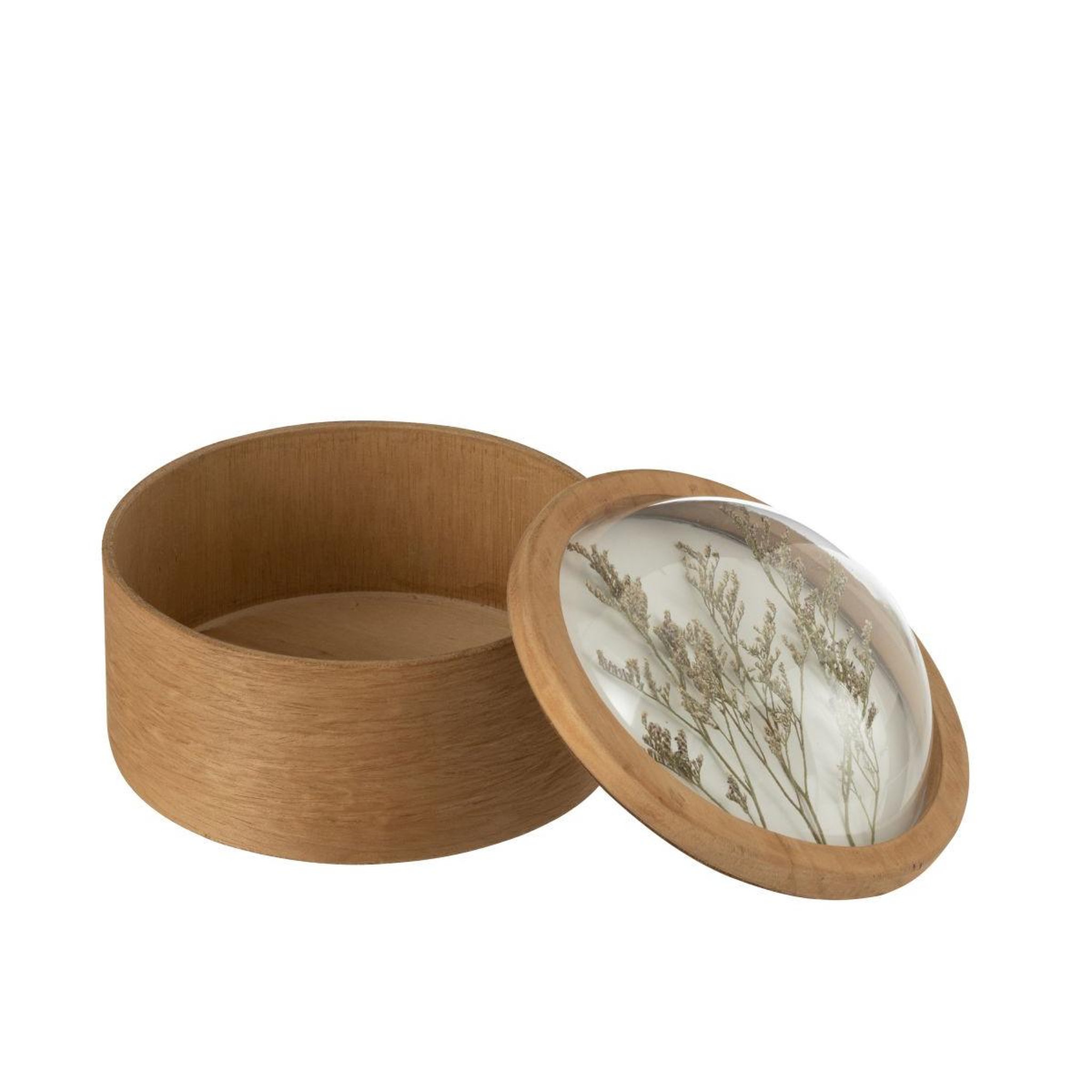 Voir la diapositive 2 : J-LINE Boîte déco en bois  cereal  16cm naturel
