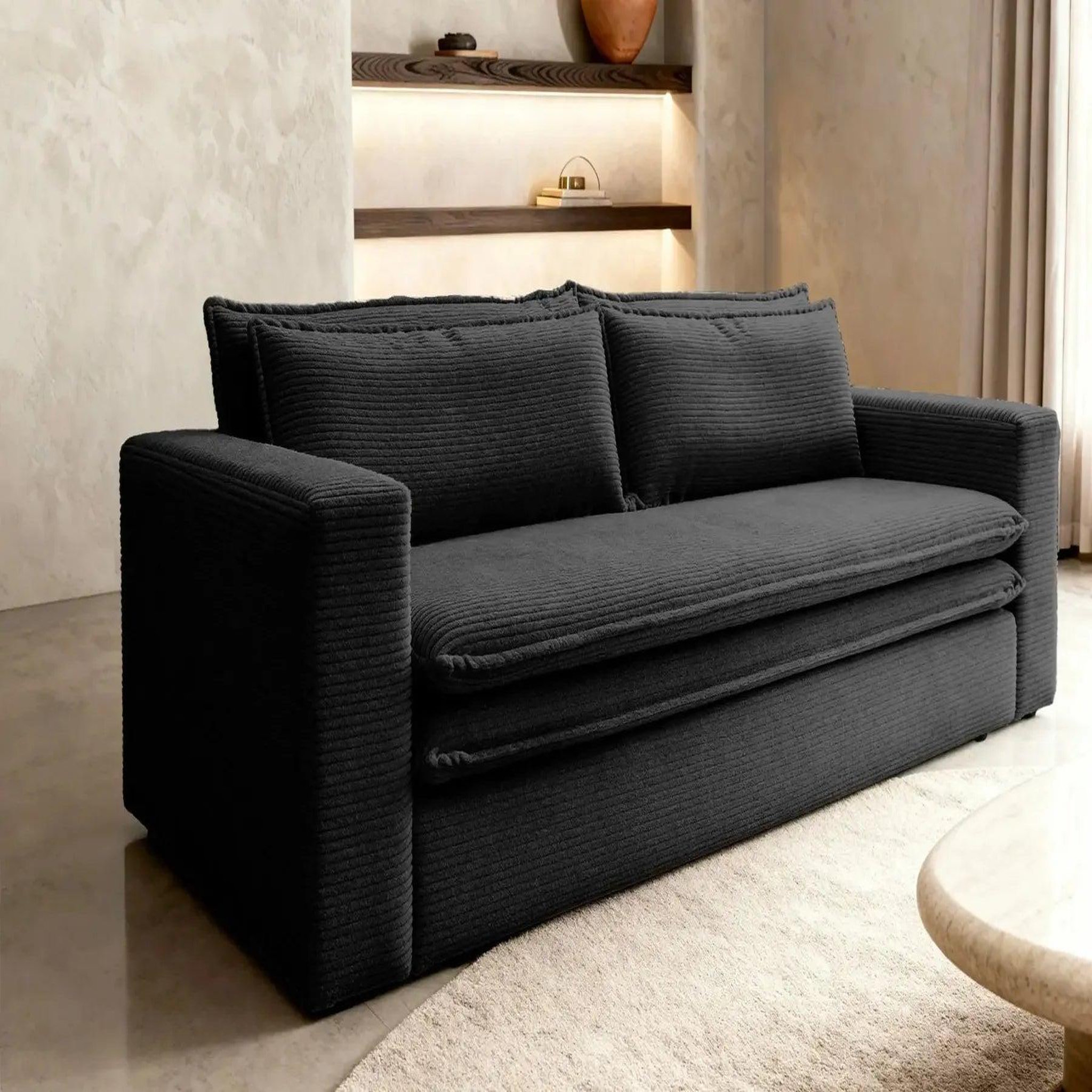 Voir la diapositive 4 : CASANOVA PARIS Oscar plus - canapé droit convertible velours côtelé 3 places