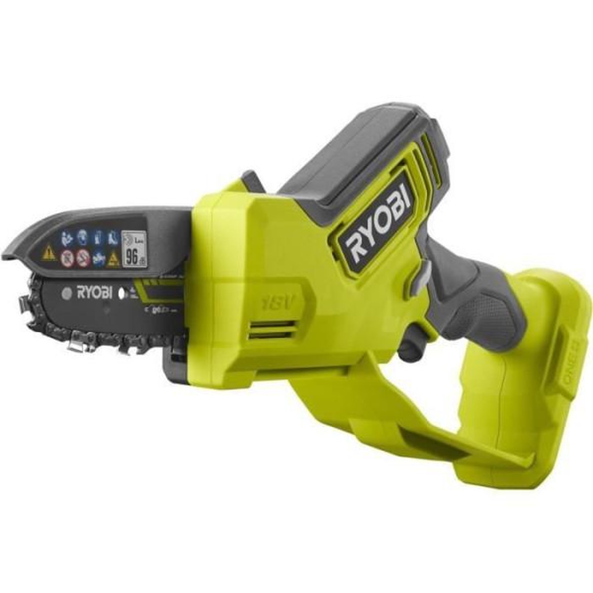 Ryobi RYOBI - Élagueur a main 18V - Brushless - guide 10 cm - 6 m/s - tendeur sans outil - vendu sans batterie ni chargeur - RY18PSX1