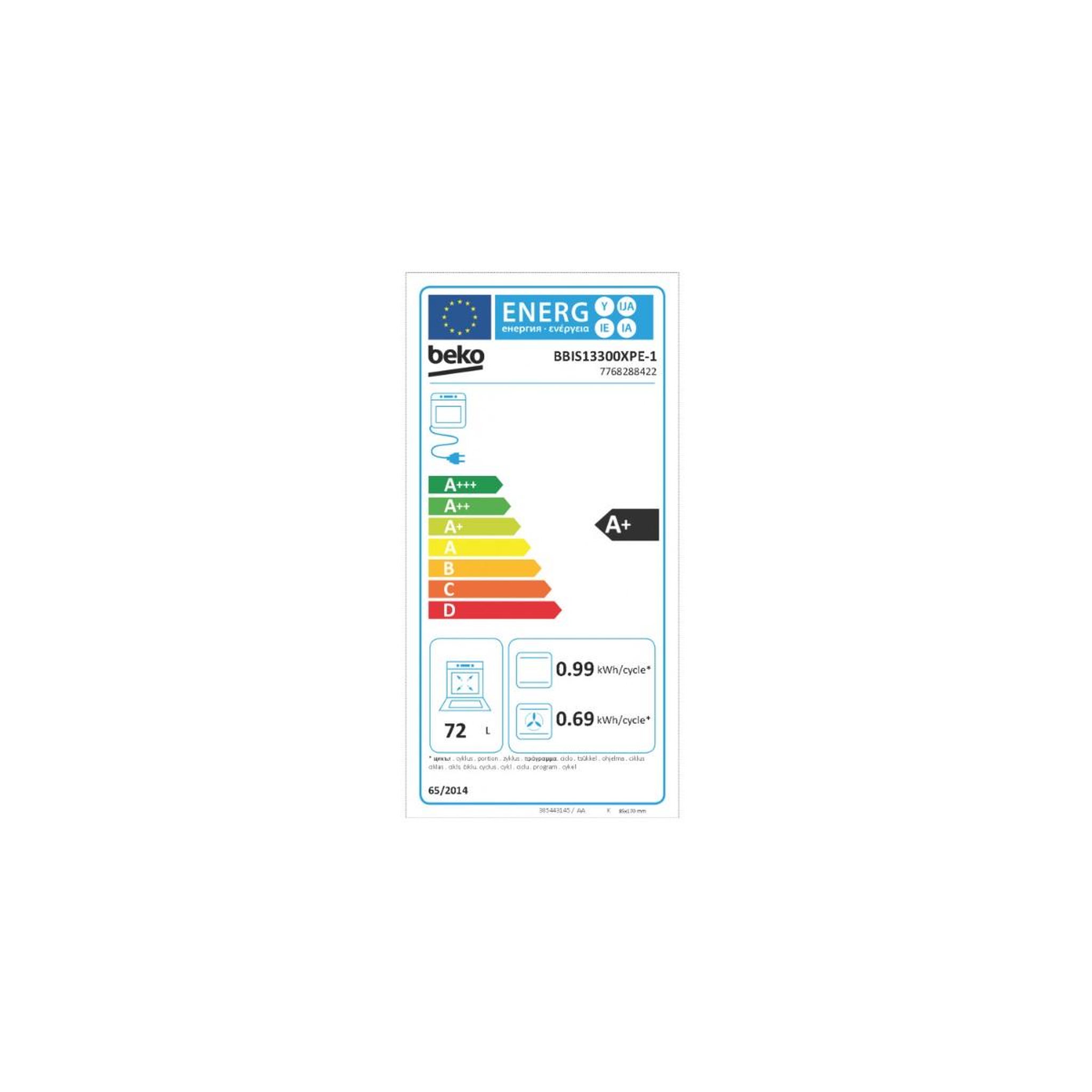 Voir la diapositive 2 : Beko Four encastrable multifonction 60cm à pyrolyse inox - bbis13300xpe-1