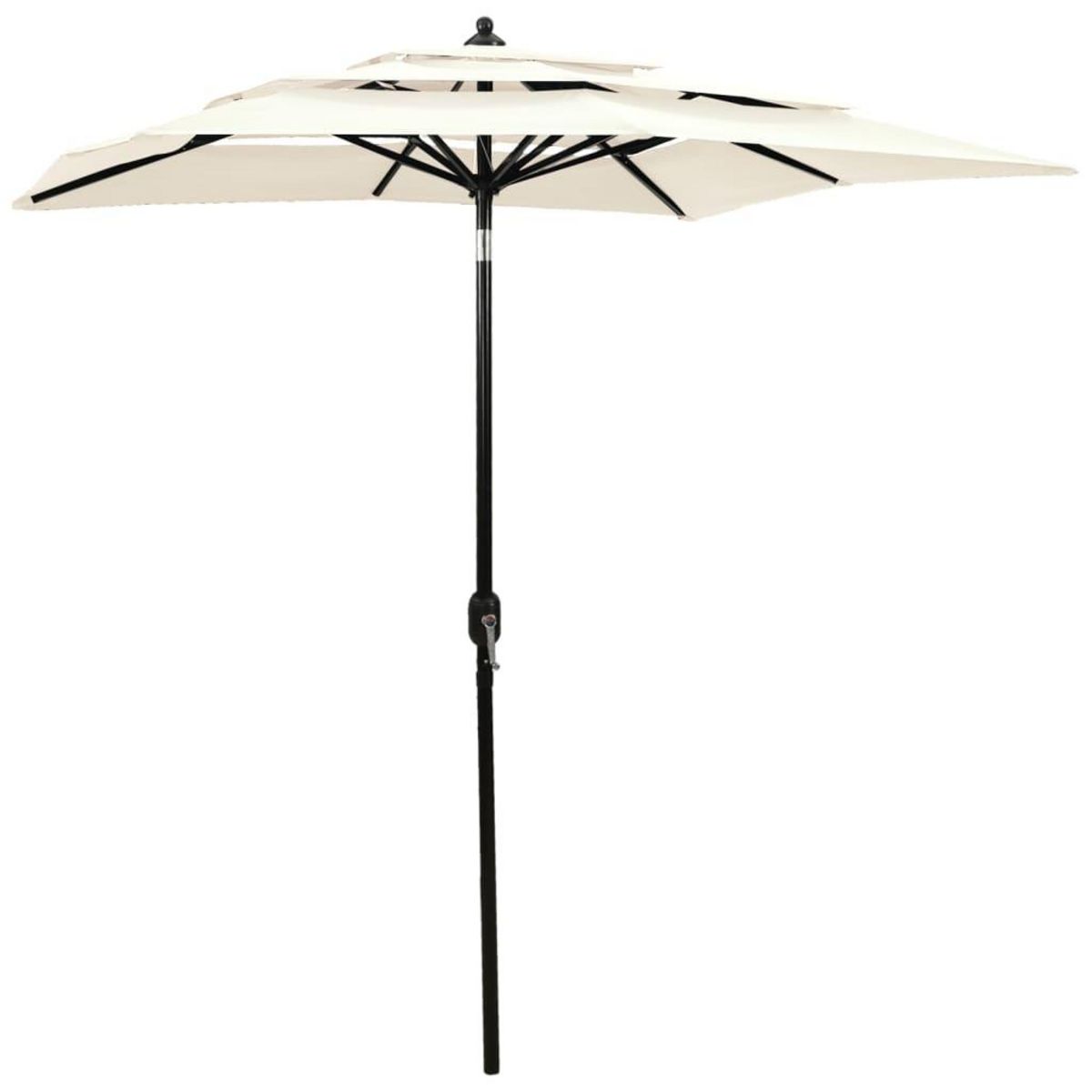VIDAXL Parasol de jardin a 3 niveaux avec mat en aluminium sable 2x2 m