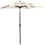 VIDAXL Parasol de jardin a 3 niveaux avec mat en aluminium sable 2x2 m