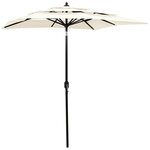 VIDAXL Parasol de jardin a 3 niveaux avec mat en aluminium sable 2x2 m