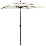 Voir la diapositive 1 : VIDAXL Parasol de jardin a 3 niveaux avec mat en aluminium sable 2x2 m