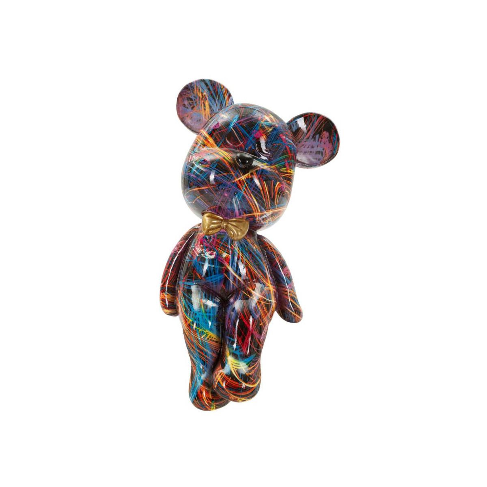 Paris Prix Ourson nœud pap en résine  psyco  25cm multicolore
