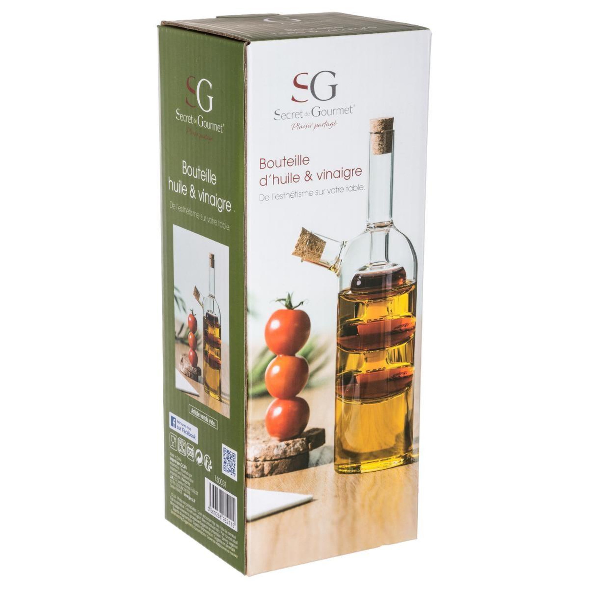 Voir la diapositive 2 : FIVE Bouteille huile & vinaigre 2 en 1  design  21cm