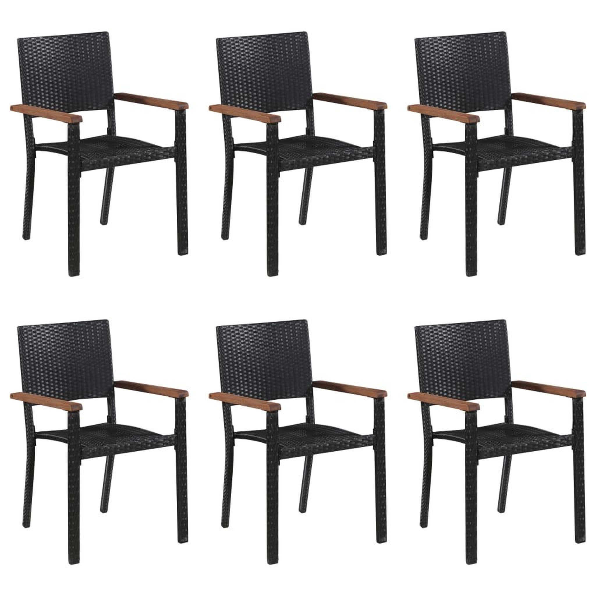 Voir la diapositive 5 : VIDAXL Ensemble a manger de jardin 7 pcs Noir
