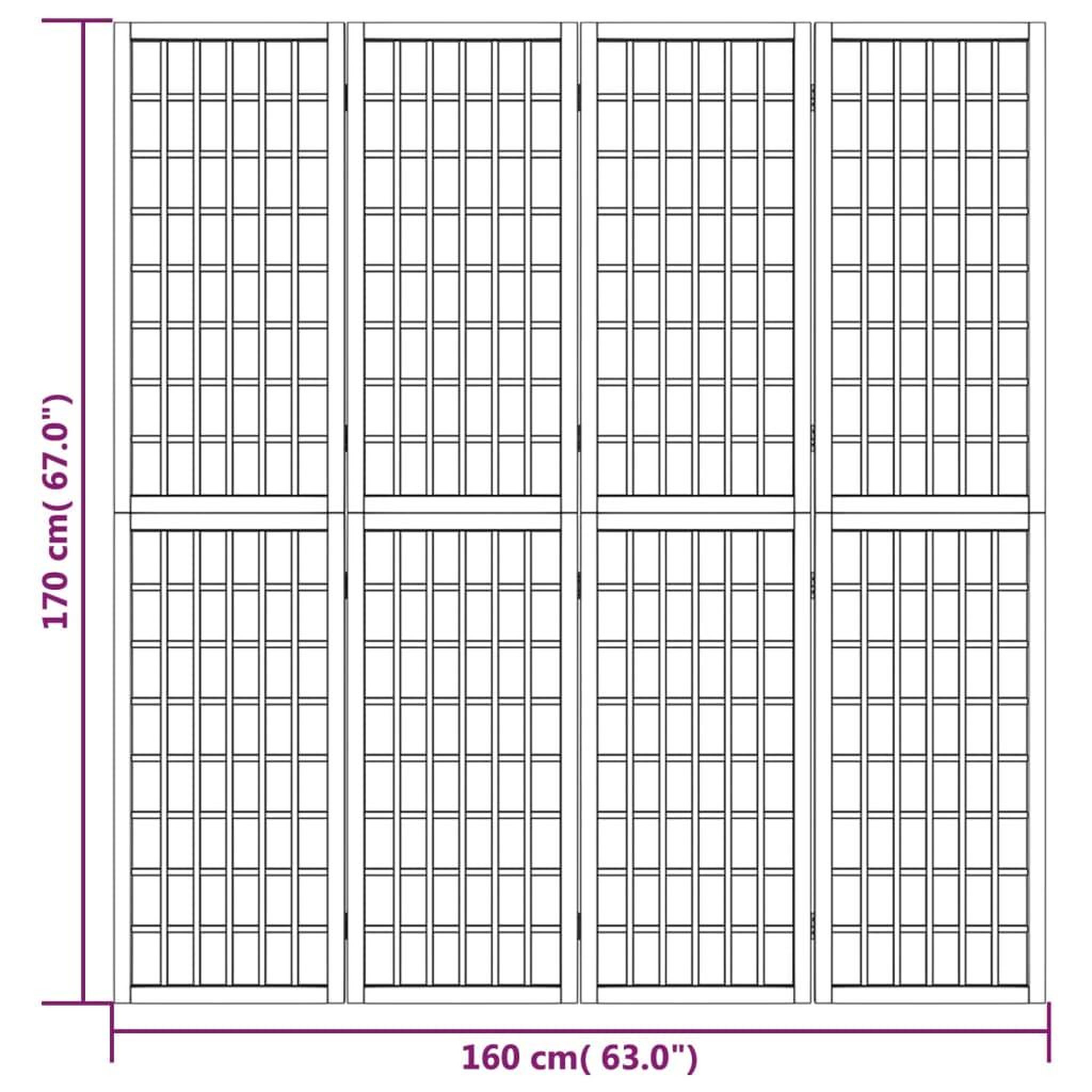 Voir la diapositive 6 : VIDAXL Cloison de separation pliable 4 panneaux 160x170 cm Noir