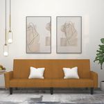 VIDAXL Canape-lit a 2 places marron velours