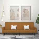 VIDAXL Canape-lit a 2 places marron velours