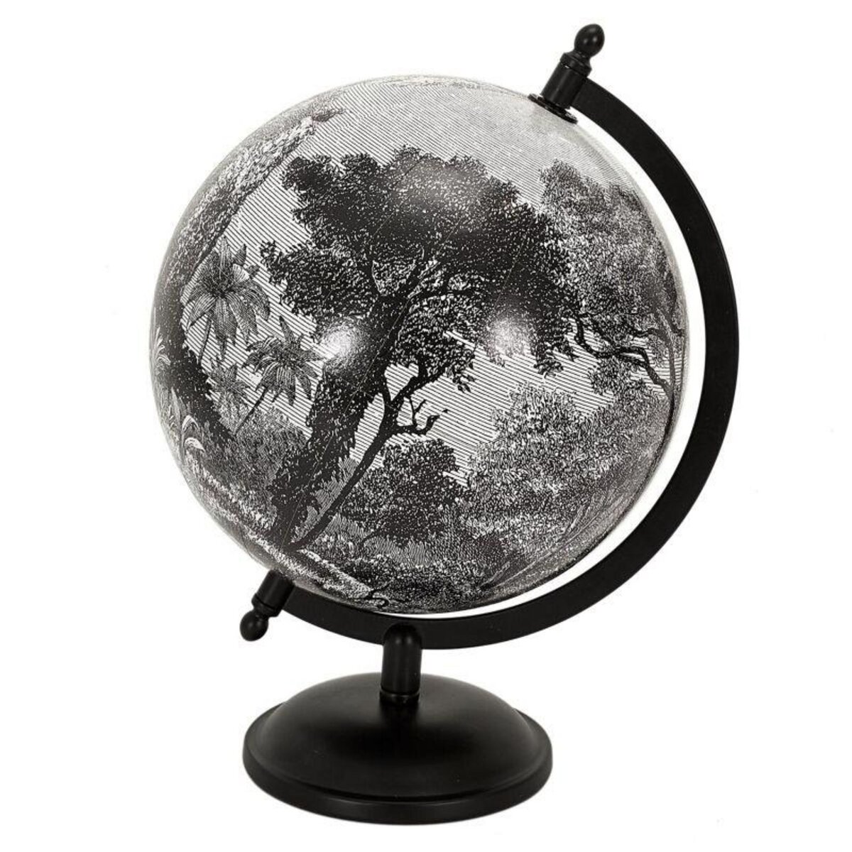 Paris Prix Globe Terrestre  Black Forest  31cm Noir & Blanc