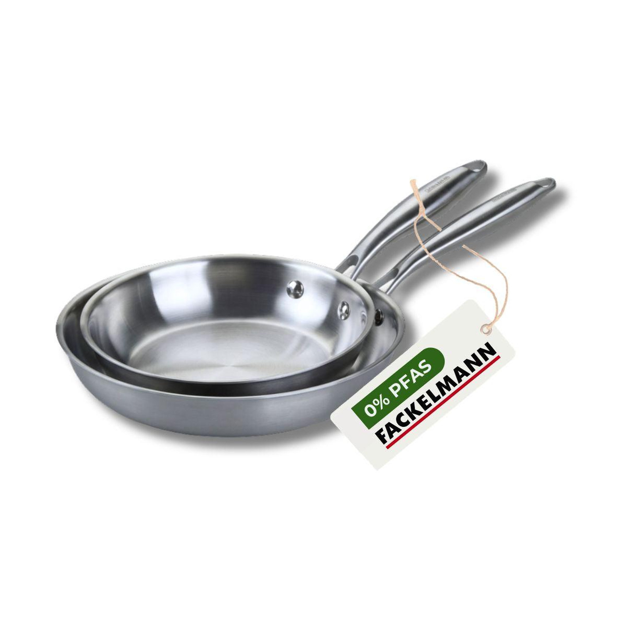 Fackelmann Set de 2 poêles de cuisson 20/28 cm en inox sans pfas fackelmann vita3