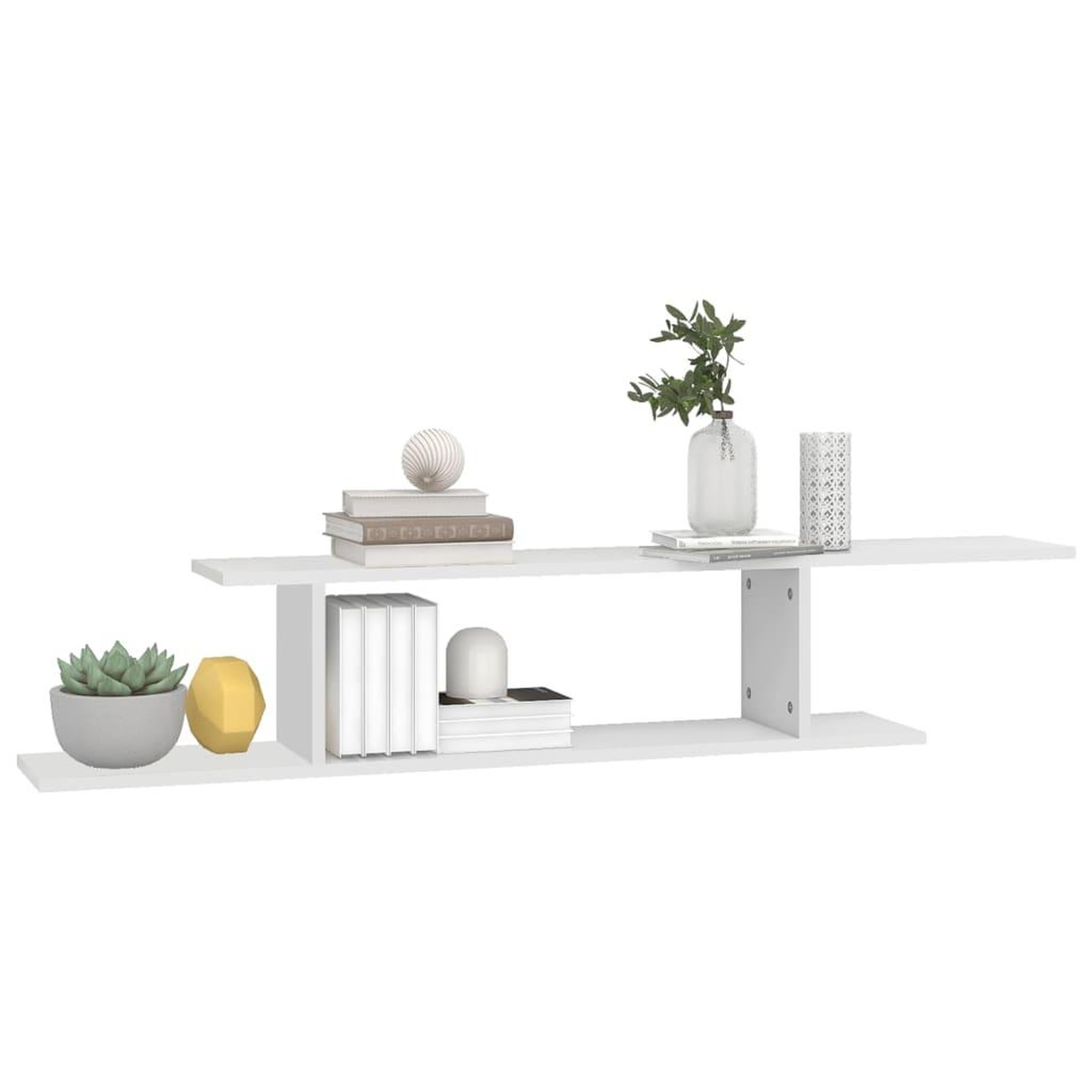 Voir la diapositive 4 : VIDAXL Etagere TV murale Blanc 125x18x23 cm Bois d'ingenierie