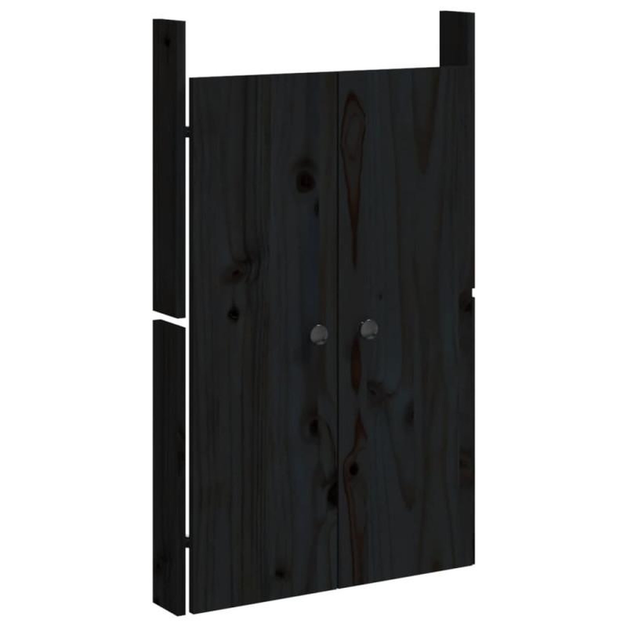 Voir la diapositive 3 : VIDAXL Portes de cuisine d extérieur 2 pcs noir bois de pin massif