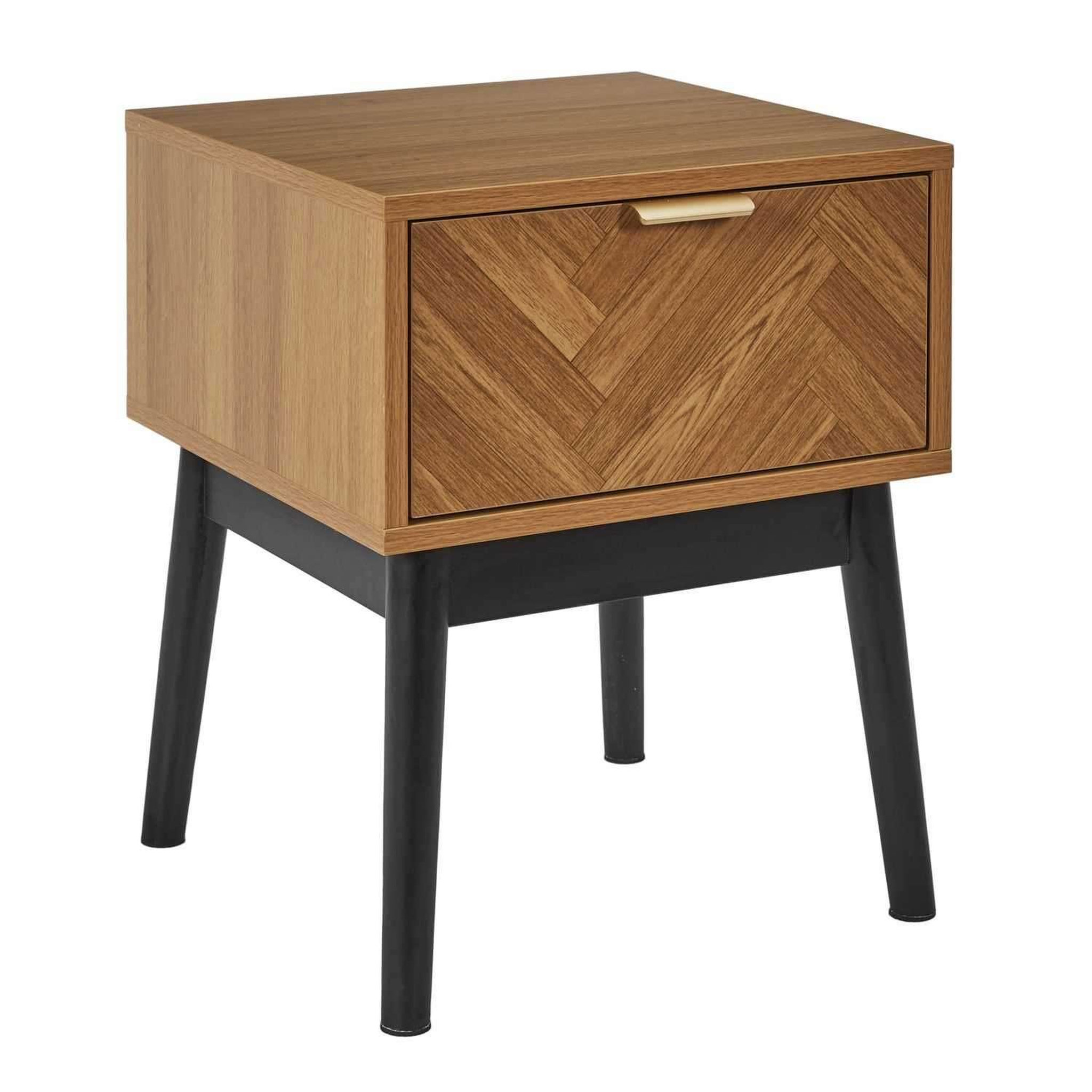 The Home Deco Factory Table de chevet 1 tiroir en bois felix - marron et noir