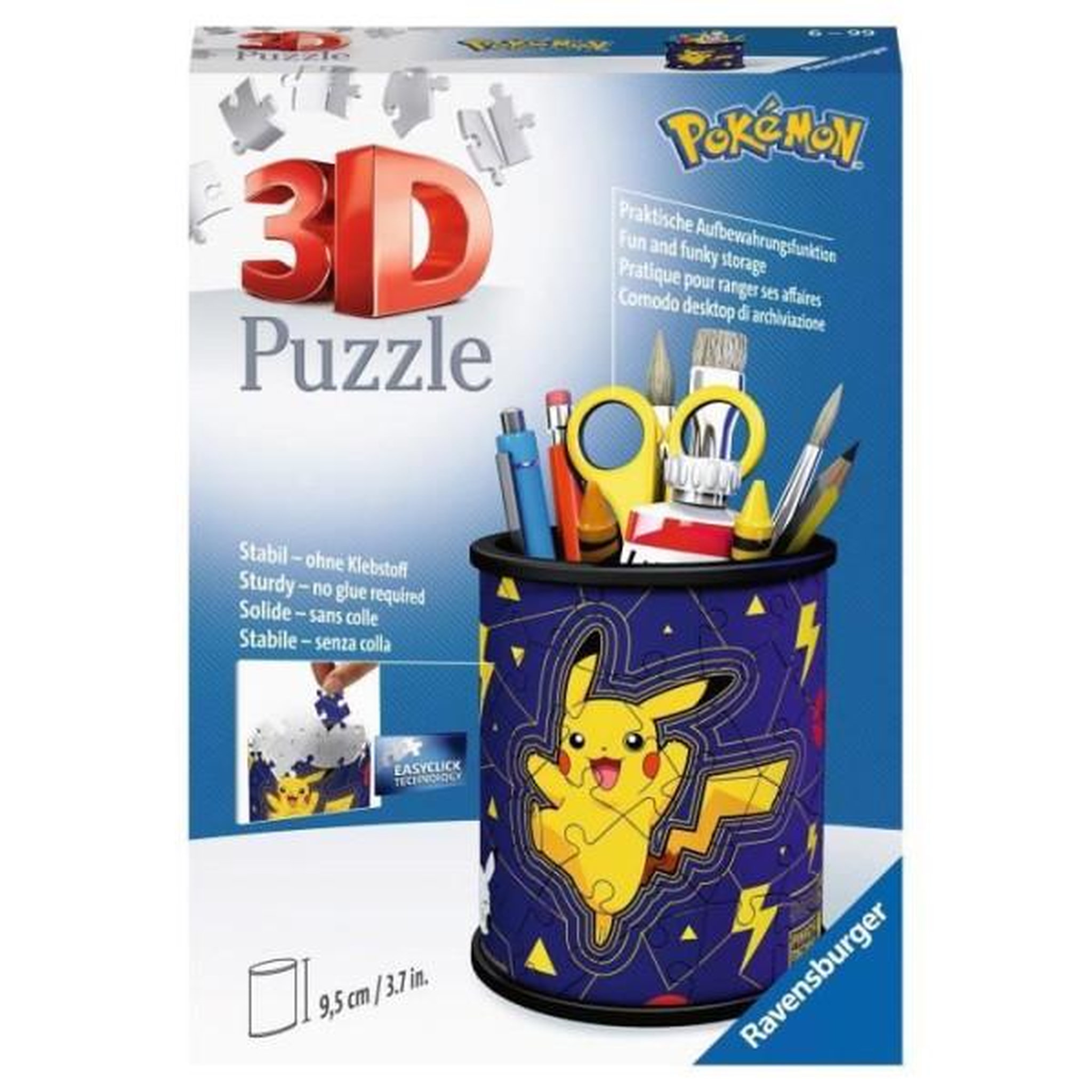 Voir la diapositive 2 : RAVENSBURGER Pot a crayons pokémon puzzle 3d ravensburger - 54 pieces - sans colle - des 6 ans