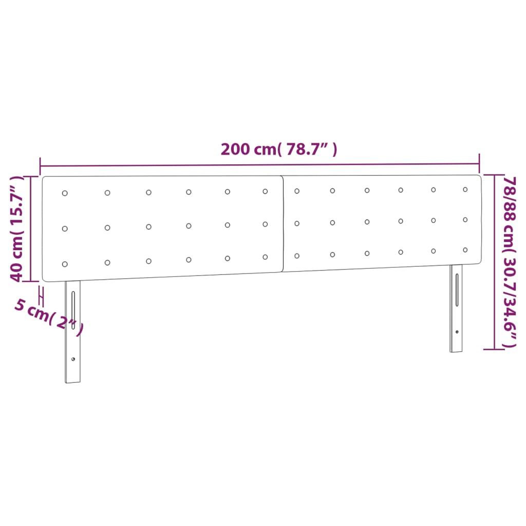Voir la diapositive 6 : VIDAXL Tetes de lit 2 pcs Taupe 100x5x78/88 cm Tissu