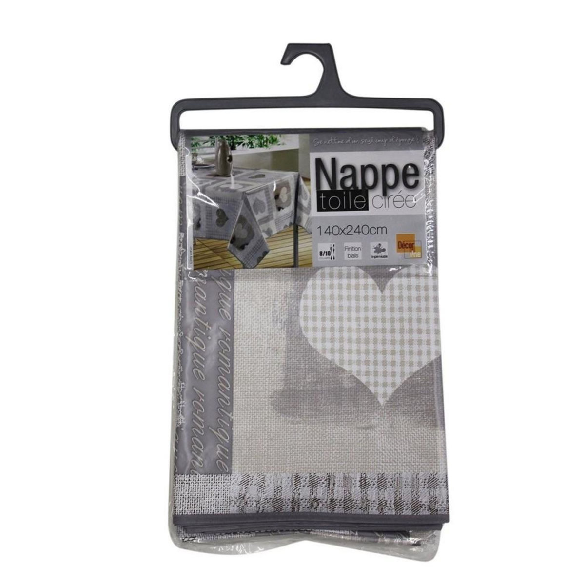 Douceur d'Intérieur Nappe toile cirée 140x240 cm Cosy Cœur PVC