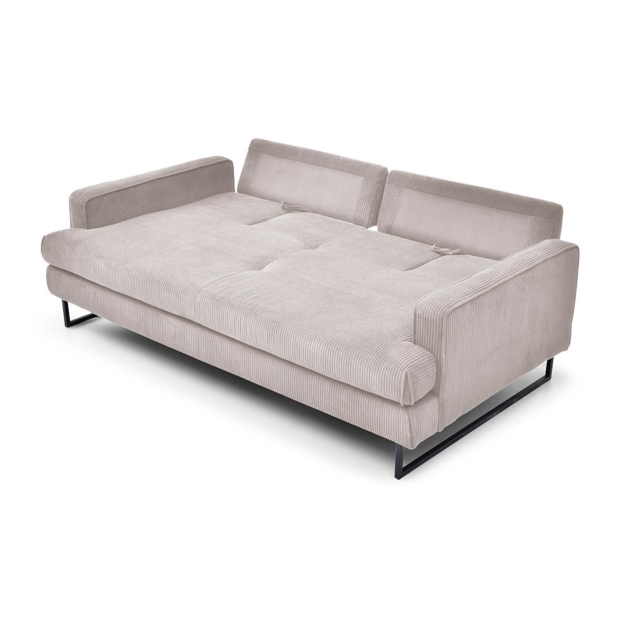 Voir la diapositive 4 : Paris Prix Canapé convertible 3 places en velours côtelé  thai  207cm beige