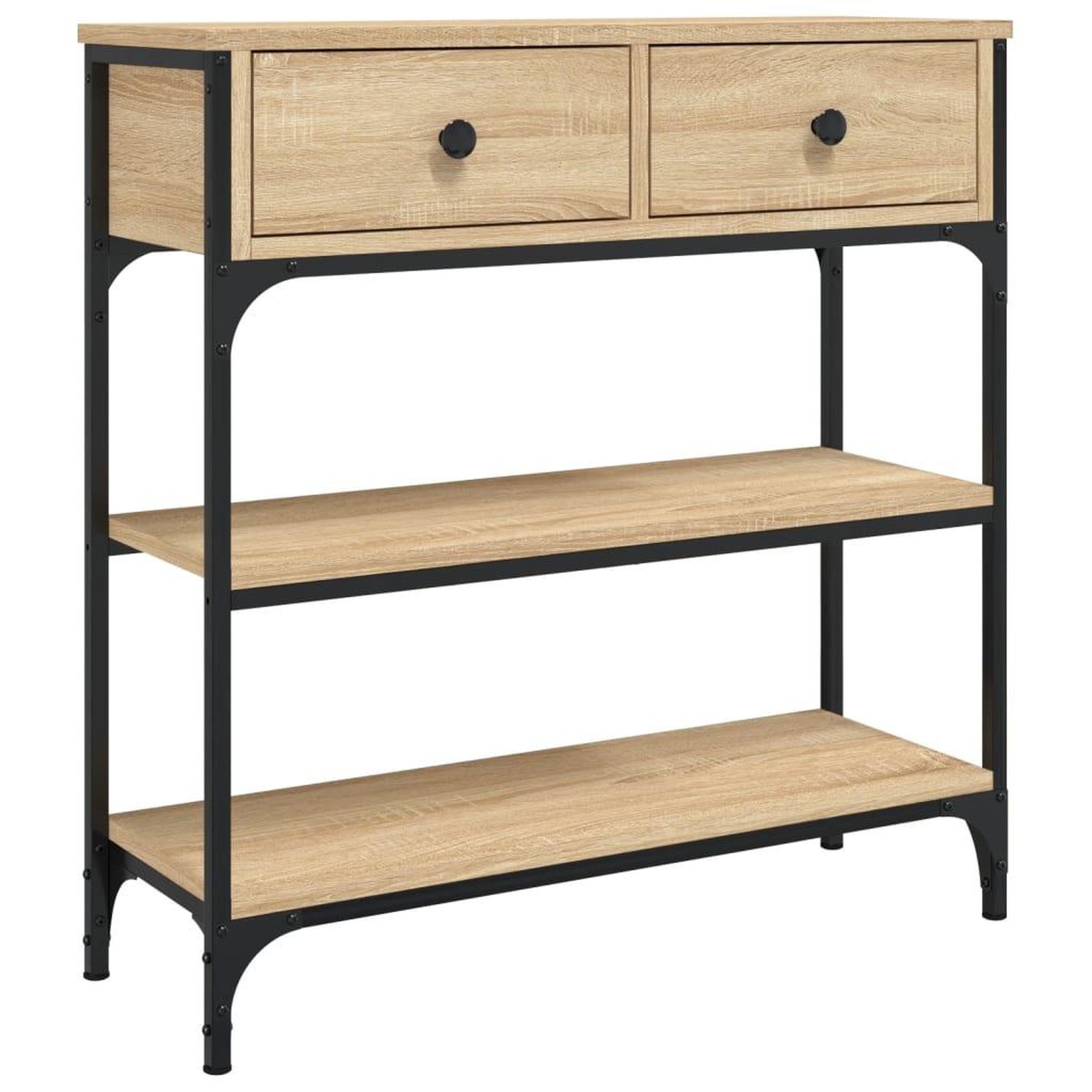 Voir la diapositive 2 : VIDAXL Table console chene sonoma 72,5x25x75 cm bois d'ingenierie