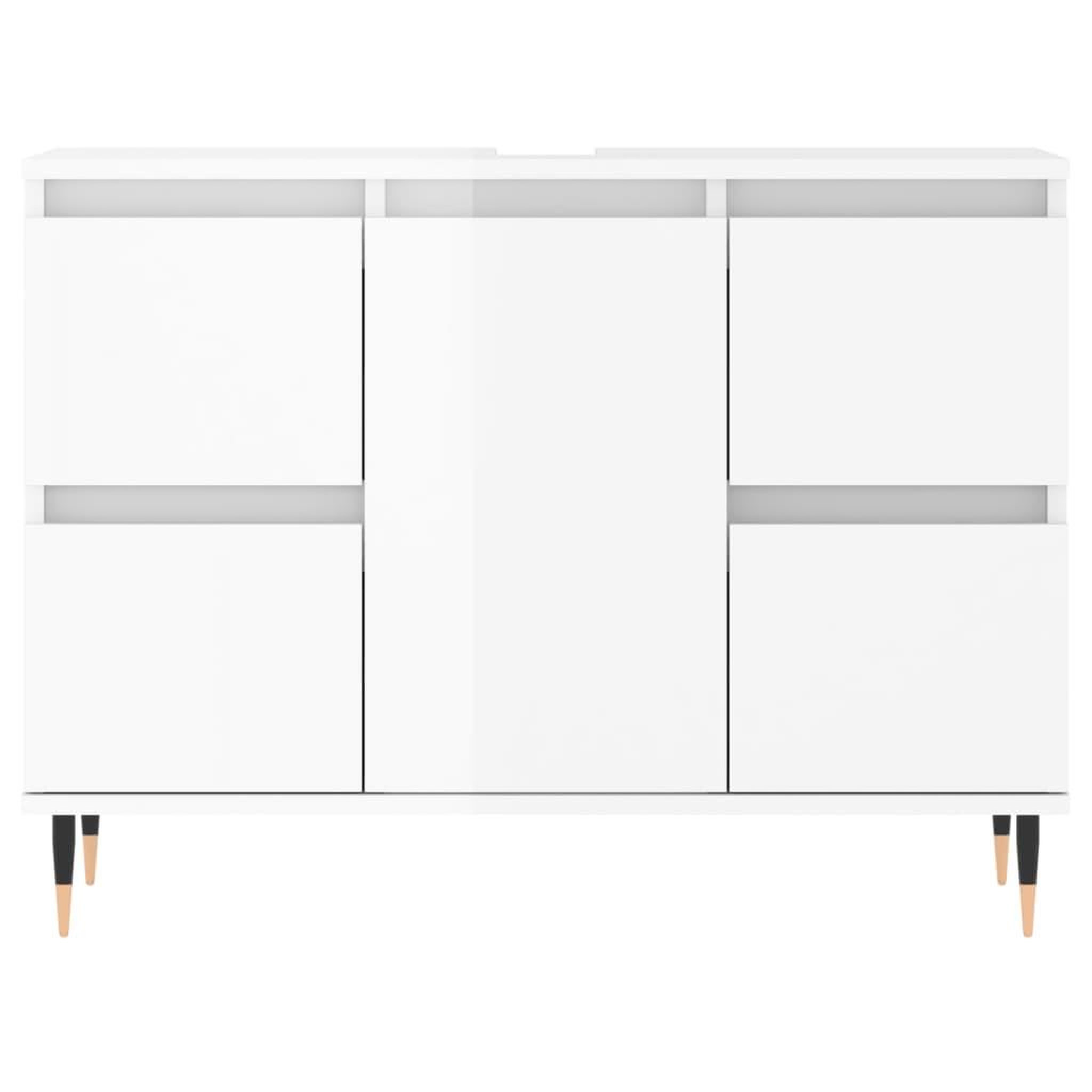 Voir la diapositive 5 : VIDAXL Armoire de salle de bain blanc brillant 80x33x60 cm