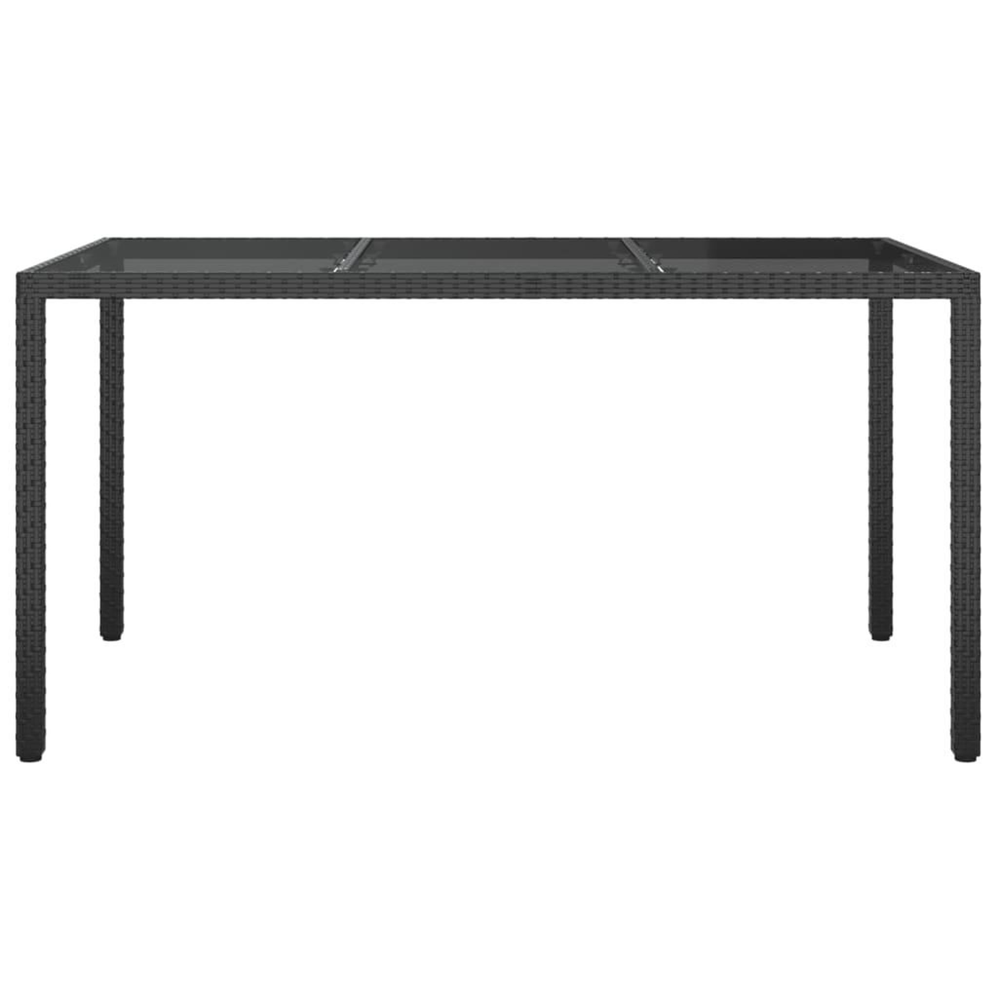 Voir la diapositive 3 : VIDAXL Table de jardin 150x90x75cm Verre trempe et resine tressee Noir