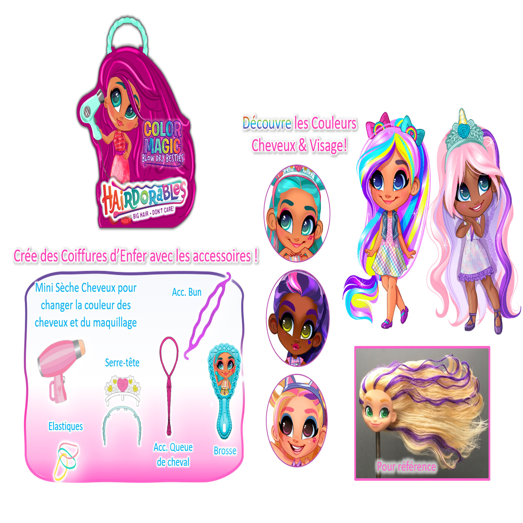 Voir la diapositive 2 : GP TOYS Hairdorables - Poupée Surprise - Serie 6 - Color Magic 