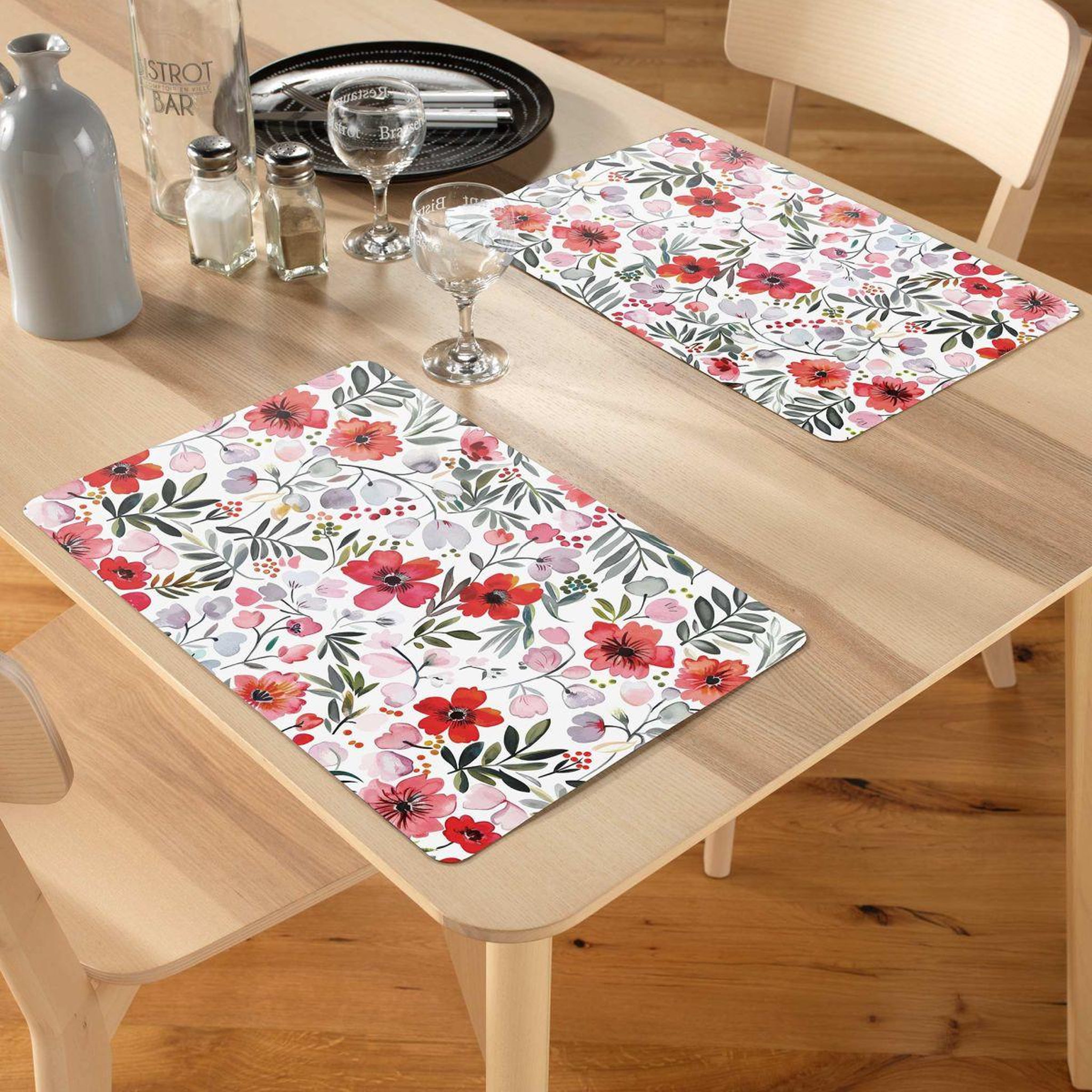 Voir la diapositive 3 : Douceur d'Intérieur Set de Table Imprimé  Jolie Fleur  28x44cm Multicolore