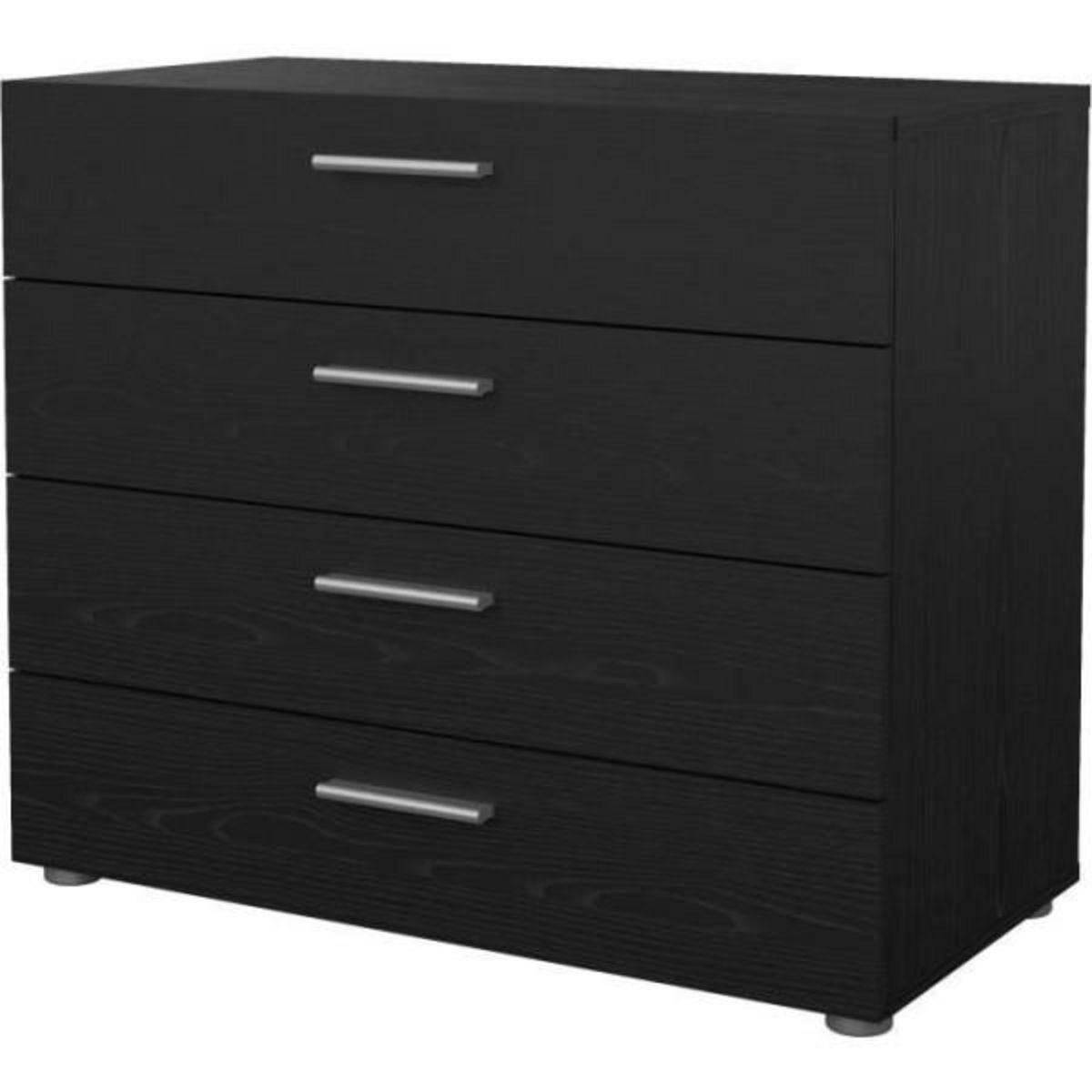 MARKET24 Commode - 4 tiroirs - Noir - L80,2 x P40,25 x H68,1 cm