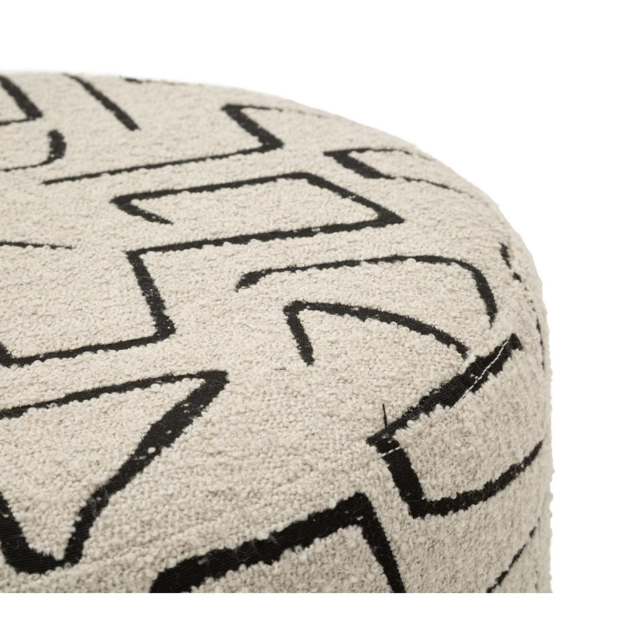 Voir la diapositive 3 : Paris Prix Pouf rond à motifs  nairobi  44cm beige