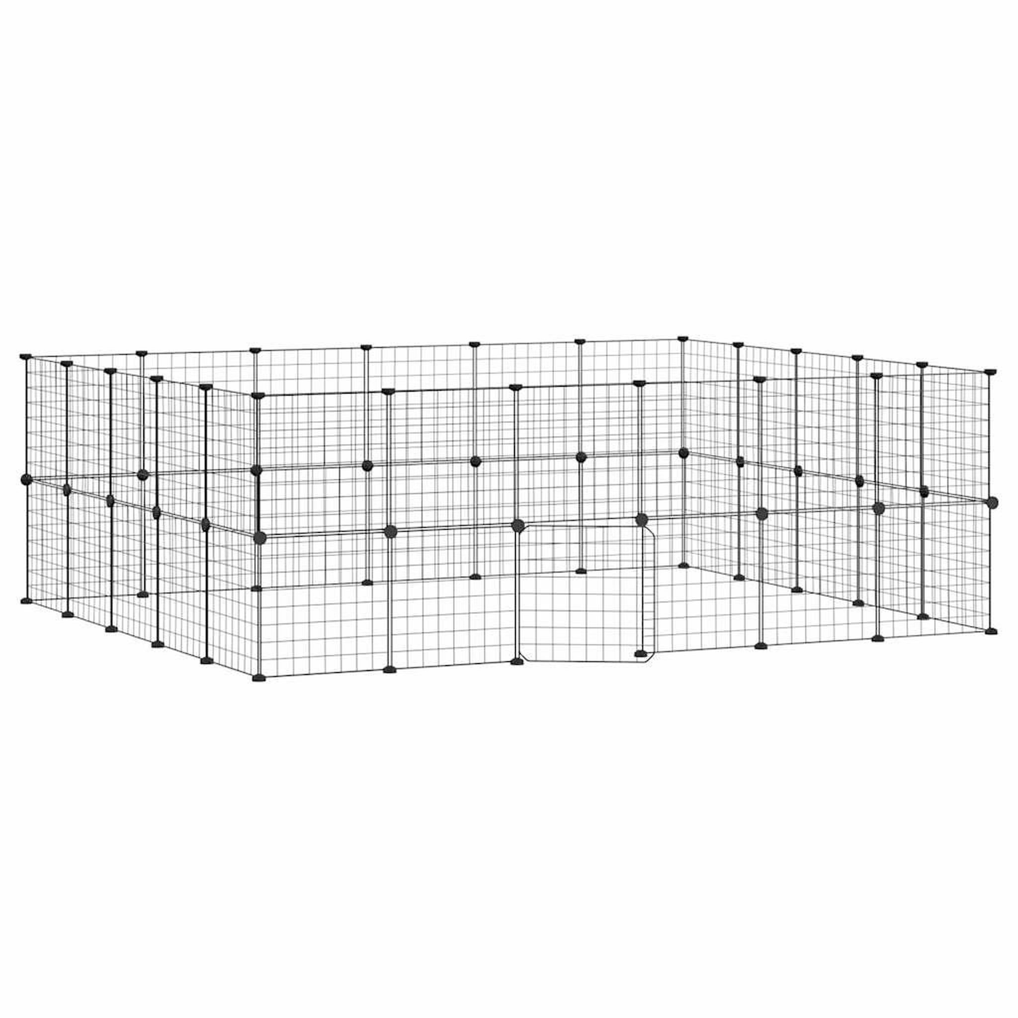 Voir la diapositive 2 : VIDAXL Cage animaux de compagnie a 44 panneaux et porte Noir 35x35 cm
