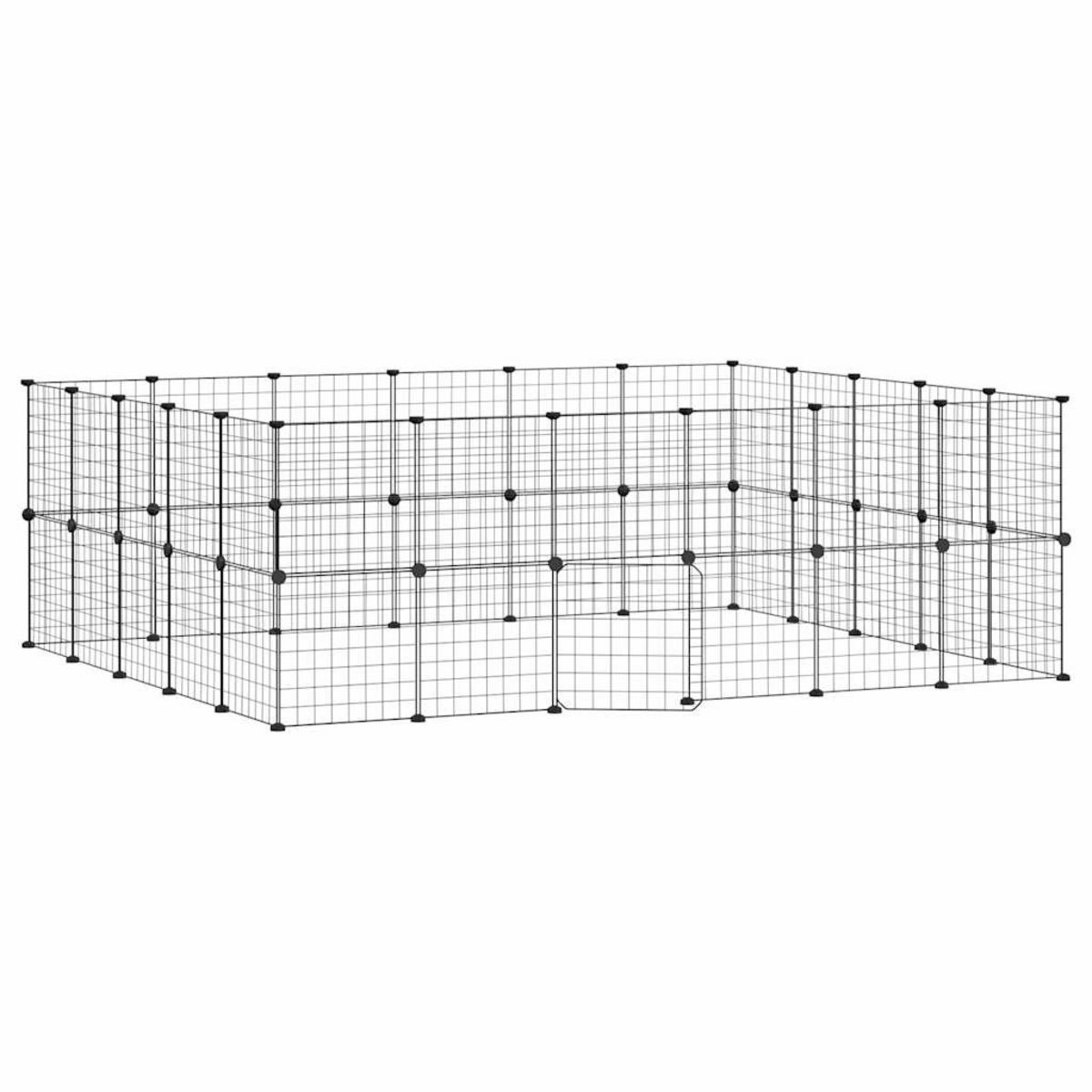 VIDAXL Cage animaux de compagnie a 44 panneaux et porte Noir 35x35 cm