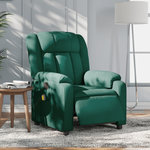 VIDAXL Fauteuil de massage inclinable electrique Vert fonce Tissu