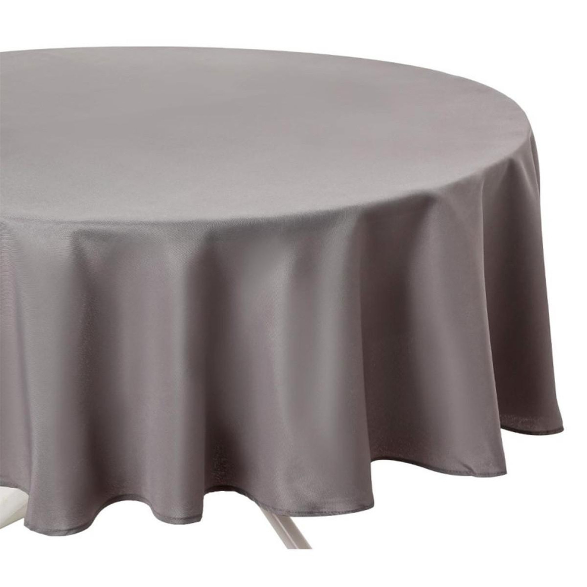 ATMOSPHERA Nappe antitache ronde  unie  180cm gris