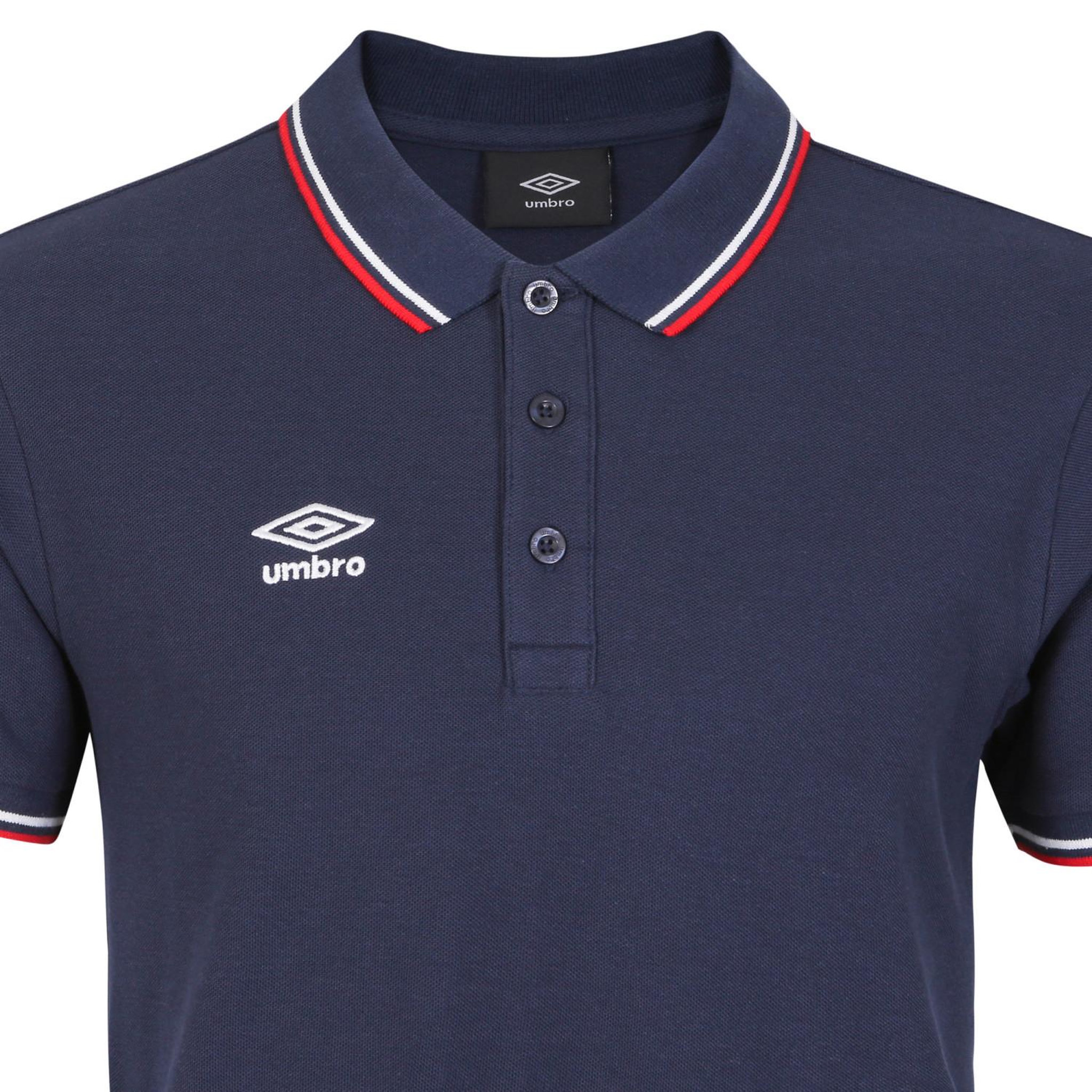 Voir la diapositive 2 : UMBRO Polo homme bicolore en coton pique avec logo brodé 806450