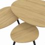 Voir la diapositive 5 : ID MARKET Lot de 3 tables basses gigognes GAIA bois et pieds noirs scandinave