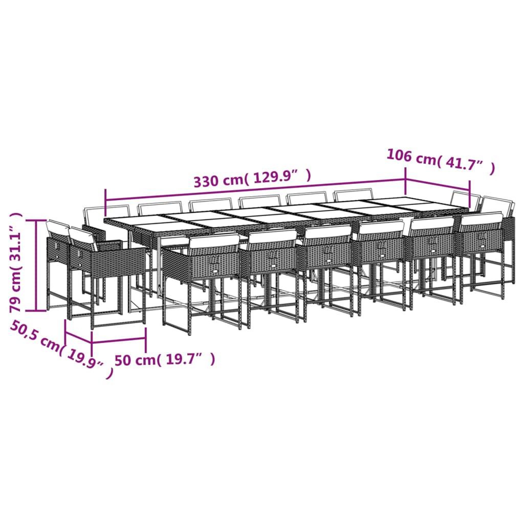 Voir la diapositive 6 : VIDAXL Ensemble a manger de jardin 17 pcs coussins noir resine tressee