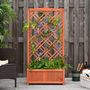 Voir la diapositive 4 : OUTSUNNY Jardinière avec treillis - bac à fleurs - jardinière sur pied - dim. 60L x 30l x 122H cm bois sapin pré-huilé